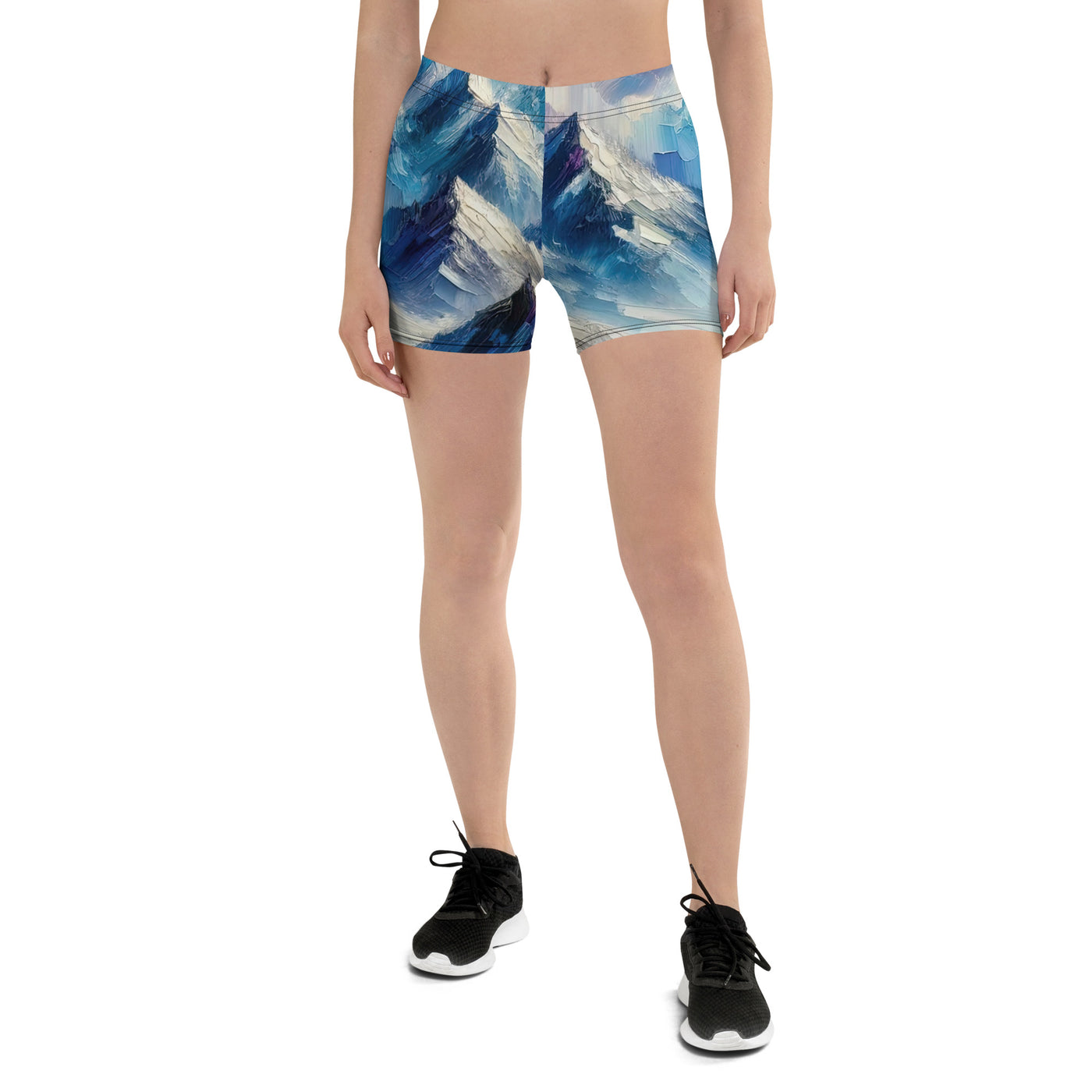 Alpenabstraktion mit dramatischem Himmel in Öl - Shorts (All-Over Print) berge xxx yyy zzz 3XL