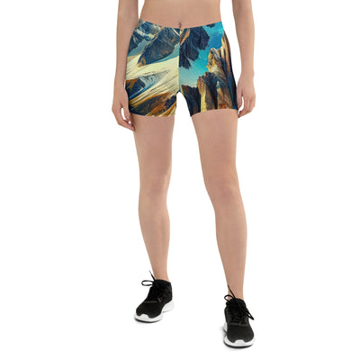 Majestätische Alpen in zufällig ausgewähltem Kunststil - Shorts (All-Over Print) berge xxx yyy zzz 3XL