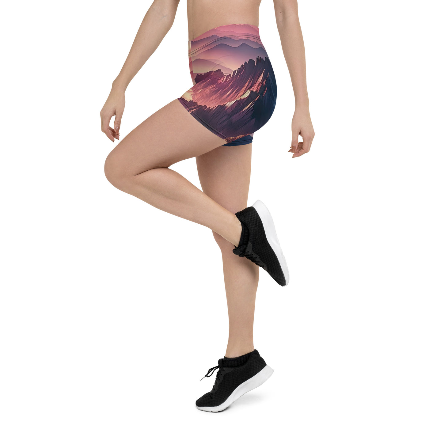 Schöne Berge bei Sonnenaufgang: Malerei in Pastelltönen - Shorts (All-Over Print) berge xxx yyy zzz