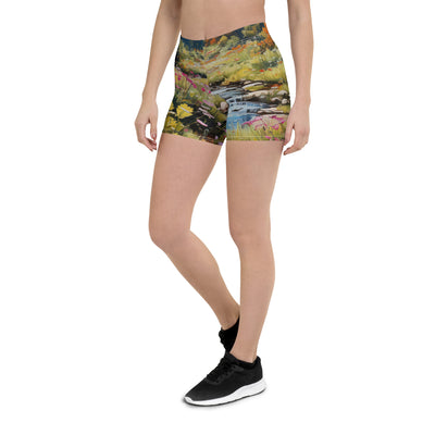 Berge, schöne Blumen und Bach im Wald - Shorts (All-Over Print) berge xxx