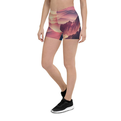 Schöne Berge bei Sonnenaufgang: Malerei in Pastelltönen - Shorts (All-Over Print) berge xxx yyy zzz