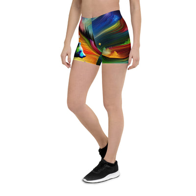 Neonfarbener Alpen Bär in abstrakten geometrischen Formen - Shorts (All-Over Print) camping xxx yyy zzz