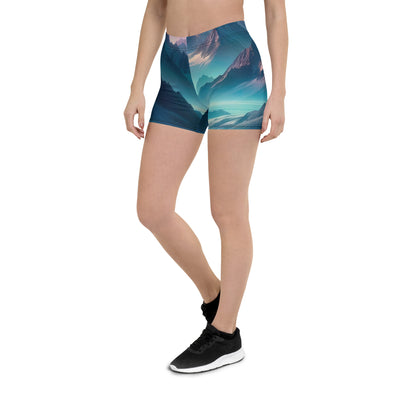 Stille Alpennacht: Digitale Kunst mit Gipfeln und Sternenteppich - Shorts (All-Over Print) wandern xxx yyy zzz