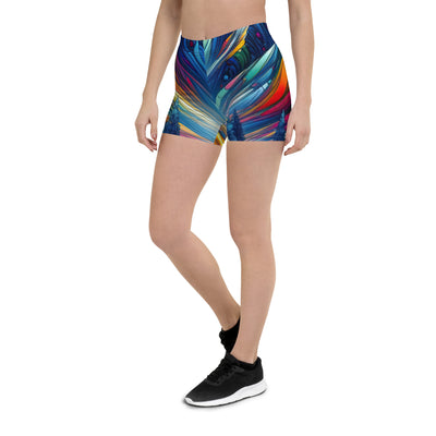 Surreale Alpen in abstrakten Farben, dynamische Formen der Landschaft - Shorts (All-Over Print) camping xxx yyy zzz