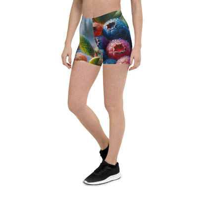 Ölgemälde einer Nahaufnahme von Alpenbeeren in satten Farben und zarten Texturen - Shorts (All-Over Print) wandern xxx yyy zzz