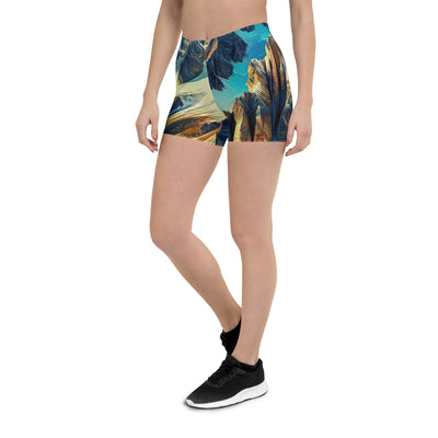 Majestätische Alpen in zufällig ausgewähltem Kunststil - Shorts (All-Over Print) berge xxx yyy zzz