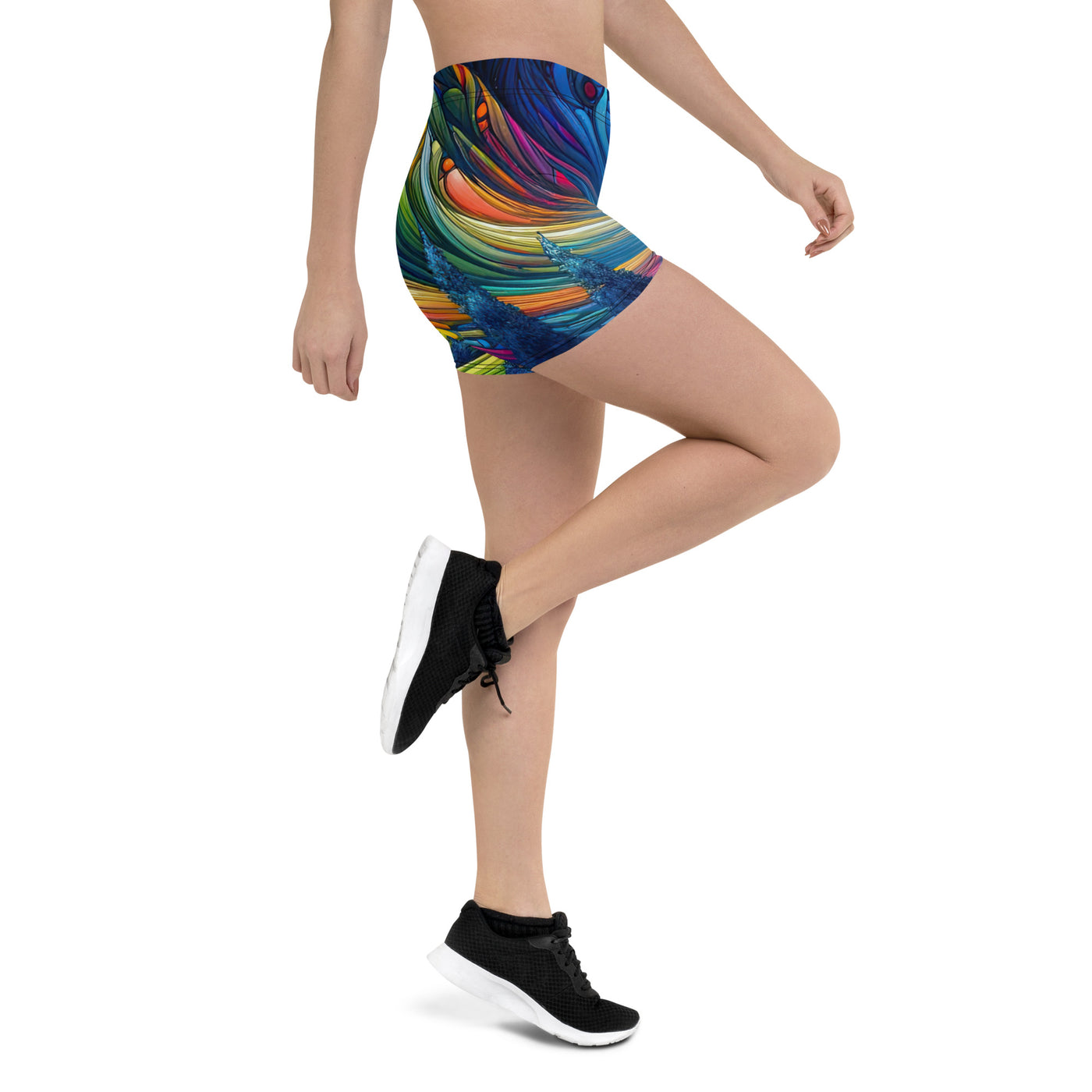 Surreale Alpen in abstrakten Farben, dynamische Formen der Landschaft - Shorts (All-Over Print) camping xxx yyy zzz