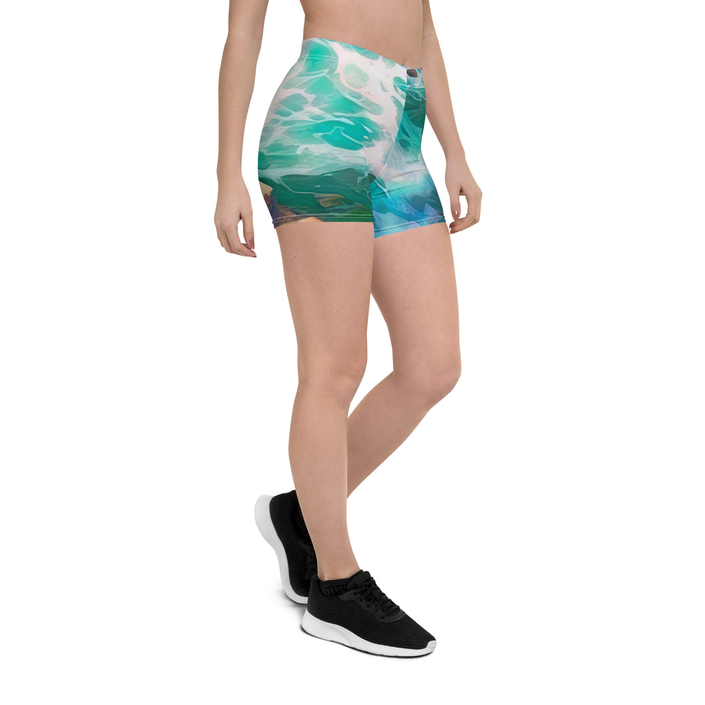 Berge, Blumen, Fluss und Steine - Malerei - Shorts (All-Over Print) camping xxx