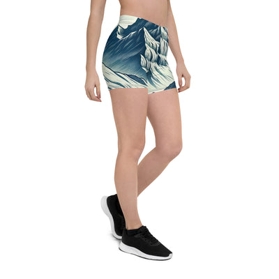 Ausgedehnte Bergkette mit dominierendem Gipfel und wehender Schweizer Flagge - Shorts (All-Over Print) berge xxx yyy zzz