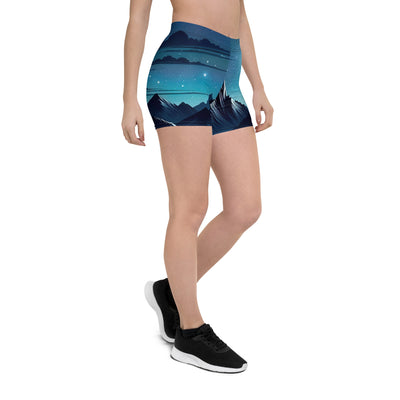 Alpen unter Sternenhimmel mit glitzernden Sternen und Meteoren - Shorts (All-Over Print) berge xxx yyy zzz