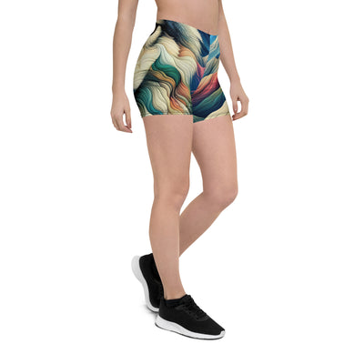 Traumhaftes Alpenpanorama mit Wolf in wechselnden Farben und Mustern (AN) - Shorts (All-Over Print) xxx yyy zzz