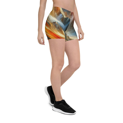 Lebendige abstrakte Alpendarstellung in populärem Kunststil - Shorts (All-Over Print) berge xxx yyy zzz