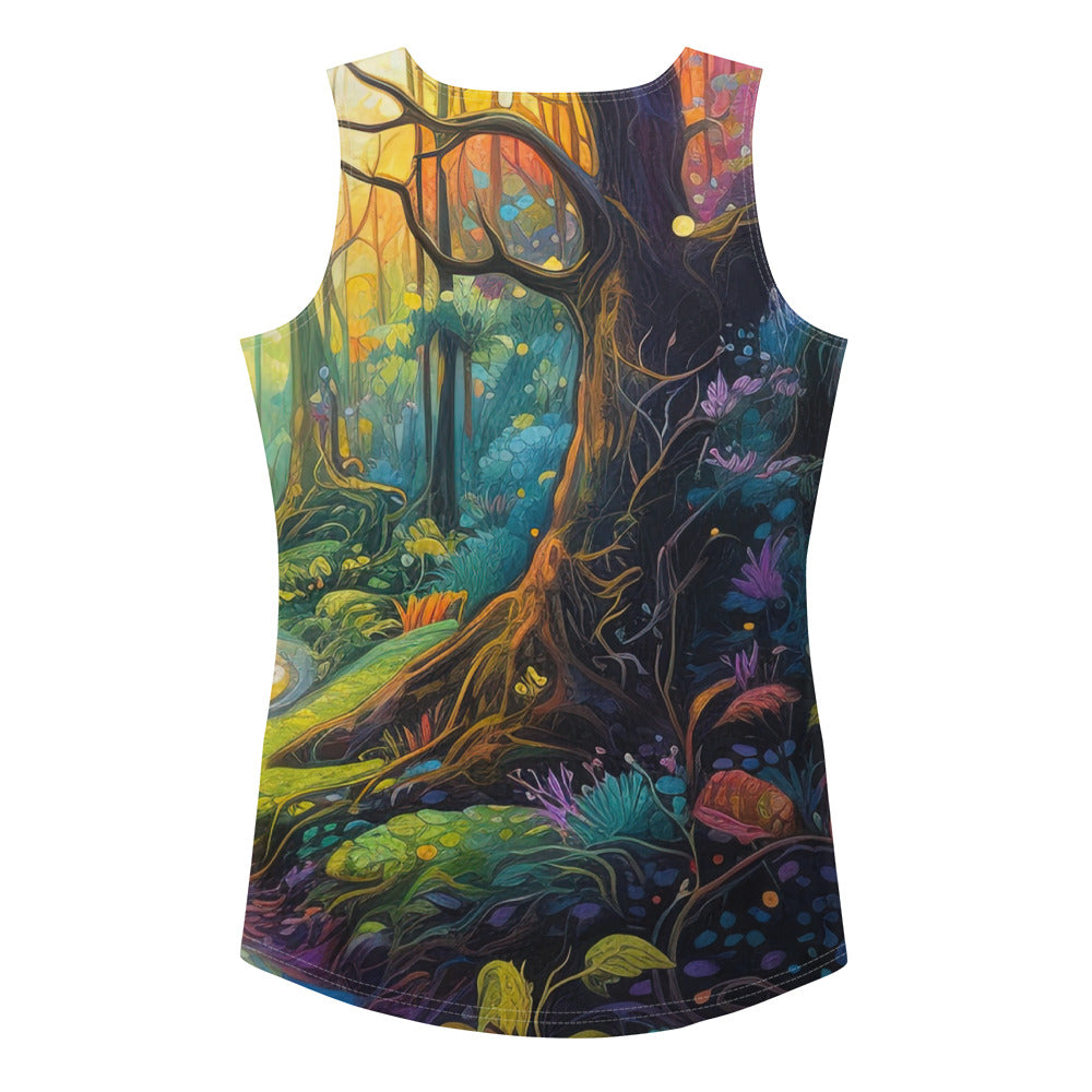 Wald und Wanderweg - Bunte, farbenfrohe Malerei - Damen Tanktop (All-Over Print) camping xxx XL