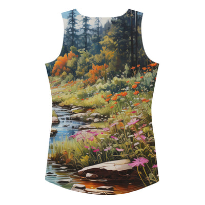 Berge, schöne Blumen und Bach im Wald - Damen Tanktop (All-Over Print) berge xxx XL