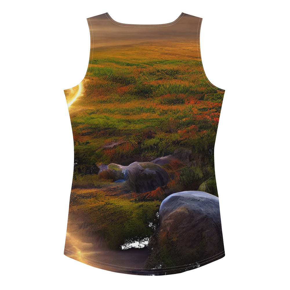 Landschaft mit wilder Atmosphäre - Malerei - Damen Tanktop (All-Over Print) berge xxx XL