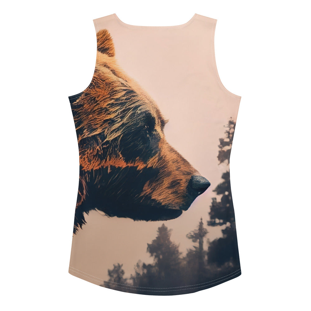 Bär und Bäume Illustration - Damen Tanktop (All-Over Print) camping xxx