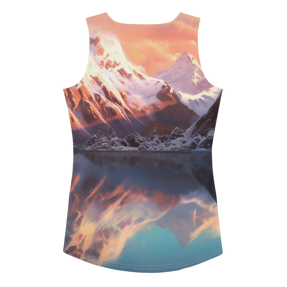 Berg und Bergsee - Landschaftsmalerei - Damen Tanktop (All-Over Print) berge xxx XL