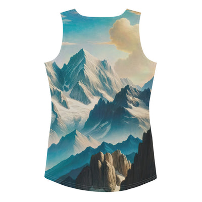 Ein Gemälde von Bergen, das eine epische Atmosphäre ausstrahlt. Kunst der Frührenaissance - Damen Tanktop (All-Over Print) berge xxx XL