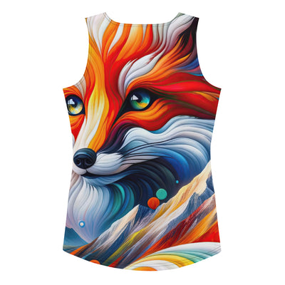 Abstrakte Kunst der Alpen voller lebendiger Farben und dynamischer Bewegung. Es dominiert ein farbiger Fuchs - All-Over Print Women's camping xxx yyy zzz XL