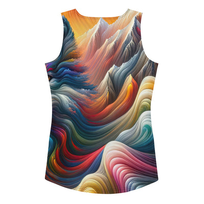 Surreale Alpen, Gipfel und Täler in Farbwellen - Abstrakte Kunst - Damen Tanktop (All-Over Print) berge xxx yyy zzz XL