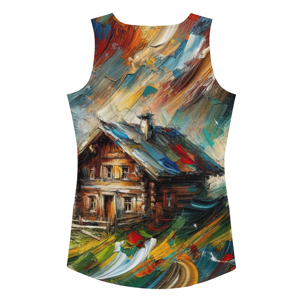 Expressionistisches Farbchaos der Alpen und Schönheit der Berge - Abstrakt - Damen Tanktop (All-Over Print) berge xxx yyy zzz XL