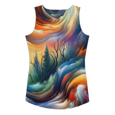 Alpen Abstraktgemälde mit Wolf Silhouette in lebhaften Farben (AN) - Damen Tanktop (All-Over Print) xxx yyy zzz XL