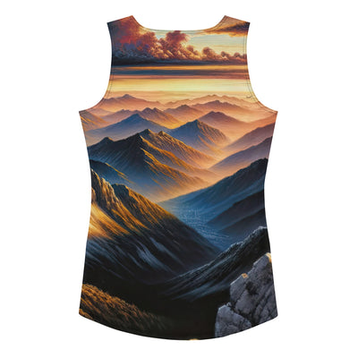 Alpen in Abenddämmerung: Acrylgemälde mit beleuchteten Berggipfeln - Damen Tanktop (All-Over Print) berge xxx yyy zzz XL