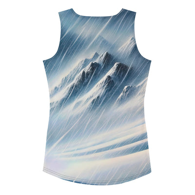 Wanderer und Bergsteiger im Schneesturm: Acrylgemälde der Alpen - Damen Tanktop (All-Over Print) wandern xxx yyy zzz XL