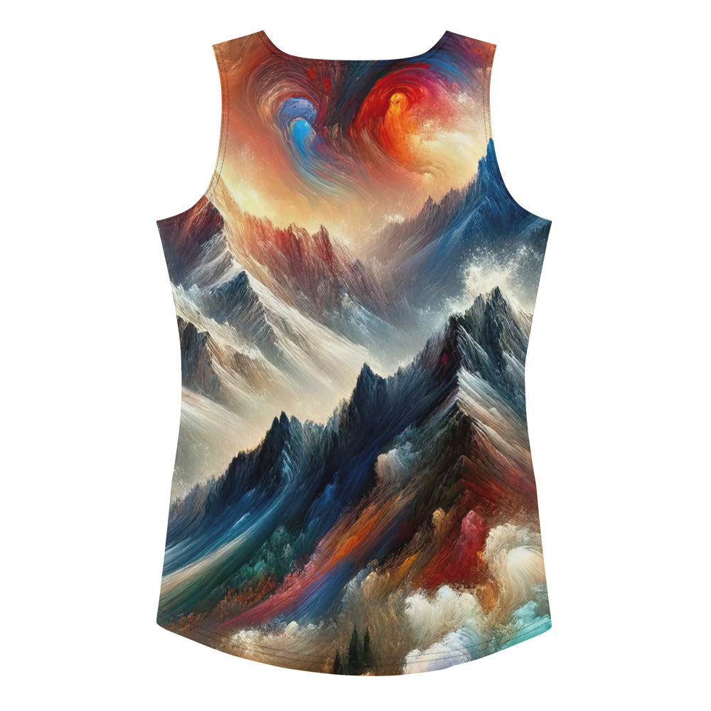 Expressionistische Alpen, Berge: Gemälde mit Farbexplosion - Damen Tanktop (All-Over Print) berge xxx yyy zzz XL