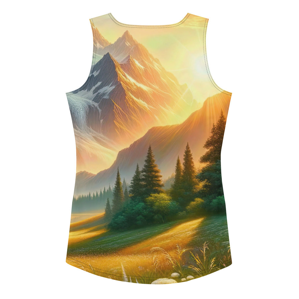 Heitere Alpenschönheit: Schneeberge und Wildblumenwiesen - Damen Tanktop (All-Over Print) berge xxx yyy zzz XL