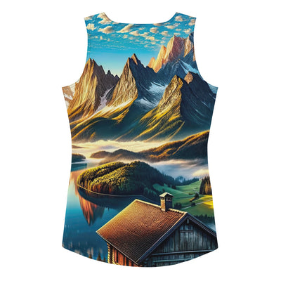 Alpen Gebirge im Morgenlicht: Kunstwerk mit Deutsche Flagge - Damen Tanktop (All-Over Print) berge xxx yyy zzz XL