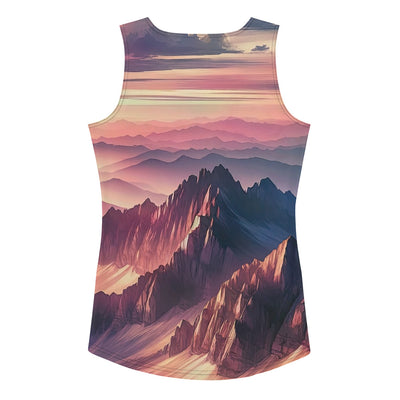 Schöne Berge bei Sonnenaufgang: Malerei in Pastelltönen - Damen Tanktop (All-Over Print) berge xxx yyy zzz XL