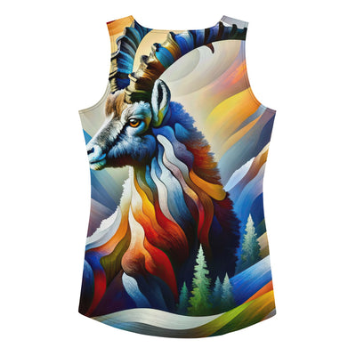 Alpiner Steinbock: Abstrakte Farbflut und lebendige Berge - Damen Tanktop (All-Over Print) berge xxx yyy zzz XL