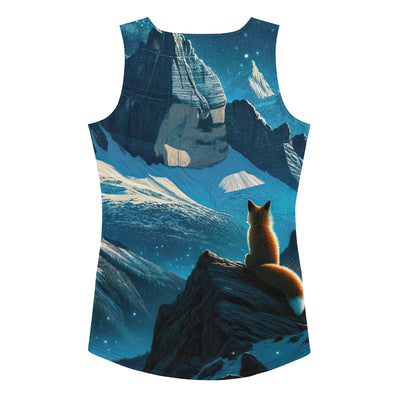 Fuchs in Alpennacht: Digitale Kunst der eisigen Berge im Mondlicht - Damen Tanktop (All-Over Print) camping xxx yyy zzz XL