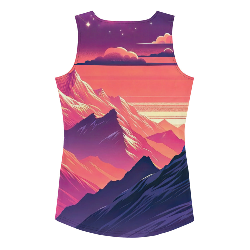 Fuchs im dramatischen Sonnenuntergang: Digitale Bergillustration in Abendfarben - Damen Tanktop (All-Over Print) camping xxx yyy zzz XL