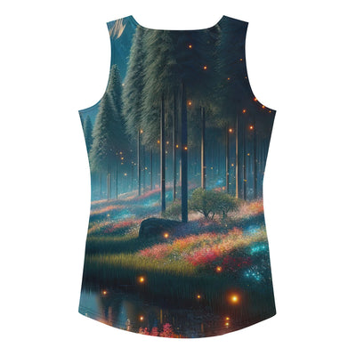 Ätherischer Alpenwald: Digitale Darstellung mit leuchtenden Bäumen und Blumen - Damen Tanktop (All-Over Print) camping xxx yyy zzz XL