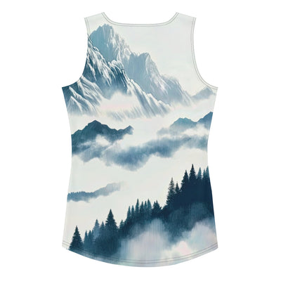 Nebeliger Alpenmorgen-Essenz, verdeckte Täler und Wälder - Damen Tanktop (All-Over Print) berge xxx yyy zzz XL