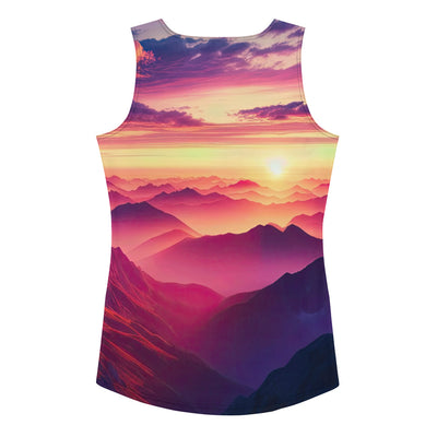 Dramatischer Alpen-Sonnenaufgang, Gipfelkreuz und warme Himmelsfarben - Damen Tanktop (All-Over Print) berge xxx yyy zzz XL