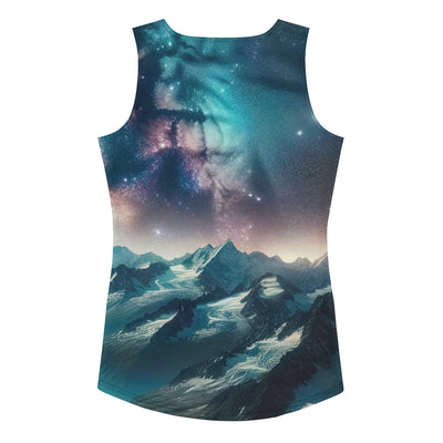 Alpennacht mit Milchstraße: Digitale Kunst mit Bergen und Sternenhimmel - Damen Tanktop (All-Over Print) wandern xxx yyy zzz XL