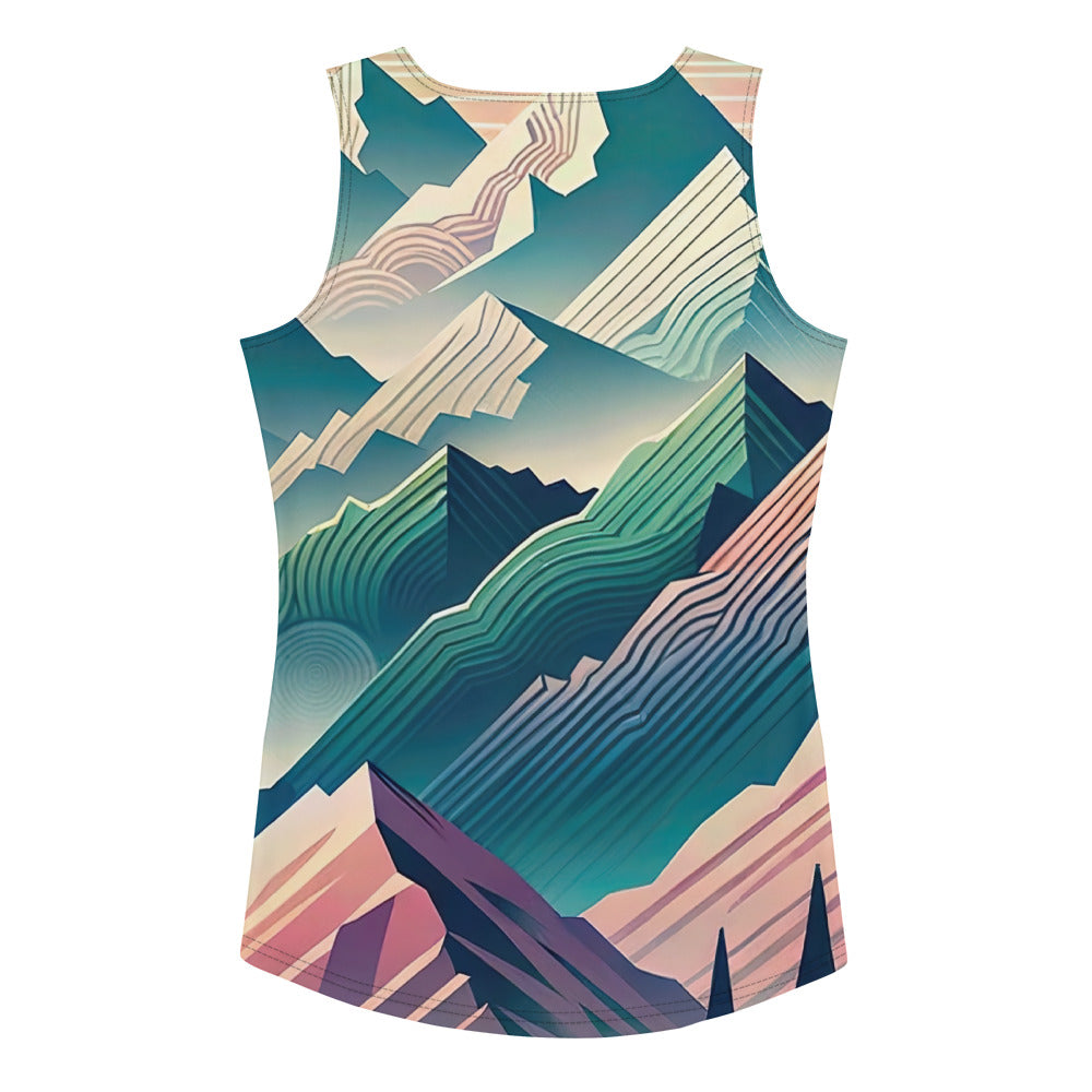 Bär im Panoramablick der Alpen, moderne Kunst-Gebirgsschichten - Damen Tanktop (All-Over Print) camping xxx yyy zzz XL