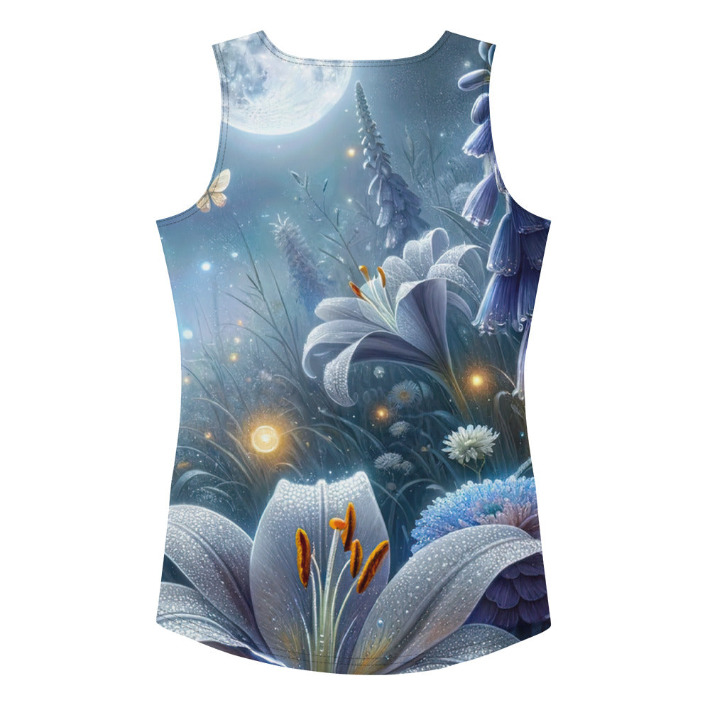 Ätherische Mondnacht auf blühender Wiese, silbriger Blumenglanz - Damen Tanktop (All-Over Print) camping xxx yyy zzz XL