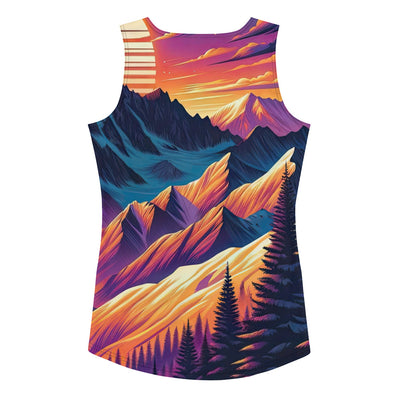 Lebendiger Alpen-Sonnenuntergang, schneebedeckte Gipfel in warmen Tönen - Damen Tanktop (All-Over Print) berge xxx yyy zzz XL