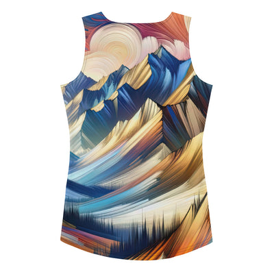 Alpen in abstrakter Expressionismus-Manier, wilde Pinselstriche - Damen Tanktop (All-Over Print) berge xxx yyy zzz XL