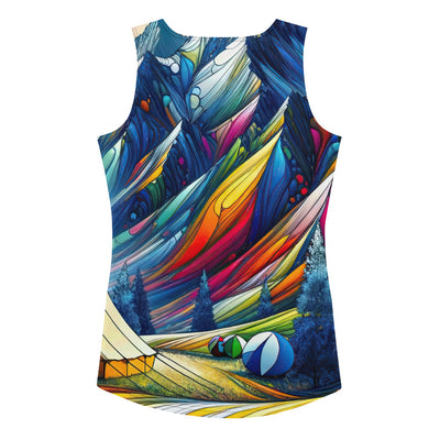 Surreale Alpen in abstrakten Farben, dynamische Formen der Landschaft - Damen Tanktop (All-Over Print) camping xxx yyy zzz XL