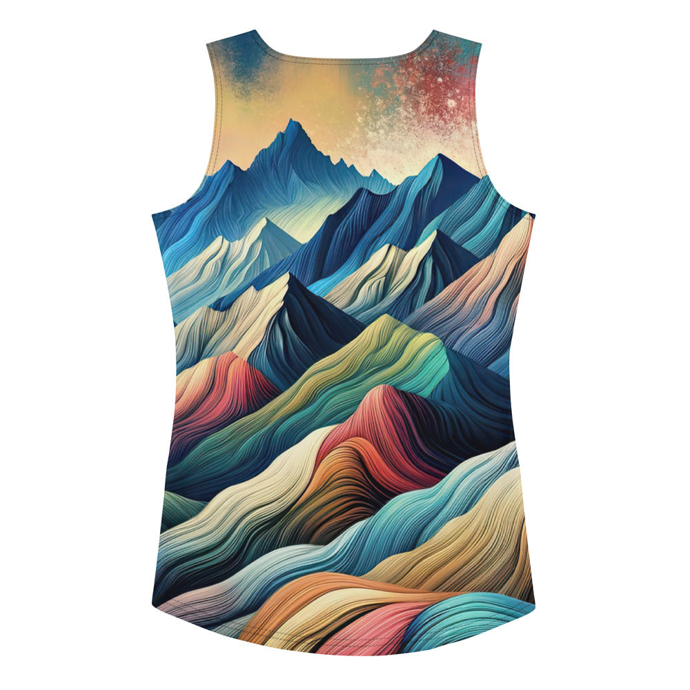 Traumhaftes Alpenpanorama mit Wolf in wechselnden Farben und Mustern (AN) - Damen Tanktop (All-Over Print) xxx yyy zzz XL