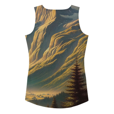 Ölgemälde eines Schweizer Wanderers in den Alpen bei goldenem Sonnenlicht - Damen Tanktop (All-Over Print) wandern xxx yyy zzz XL