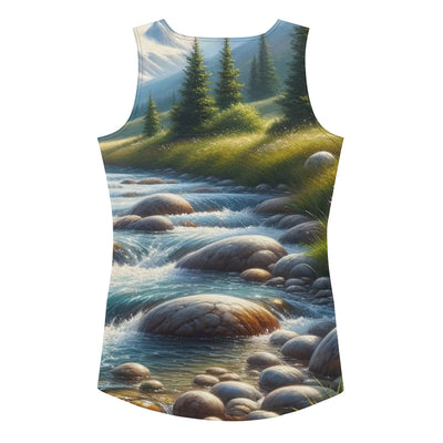 Ölgemälde eines Gebirgsbachs durch felsige Landschaft - Damen Tanktop (All-Over Print) berge xxx yyy zzz XL