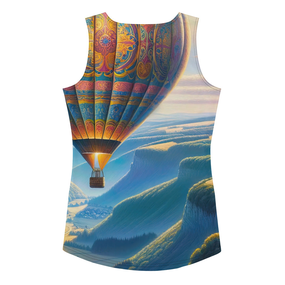 Ölgemälde einer ruhigen Szene mit verziertem Heißluftballon - Damen Tanktop (All-Over Print) berge xxx yyy zzz XL