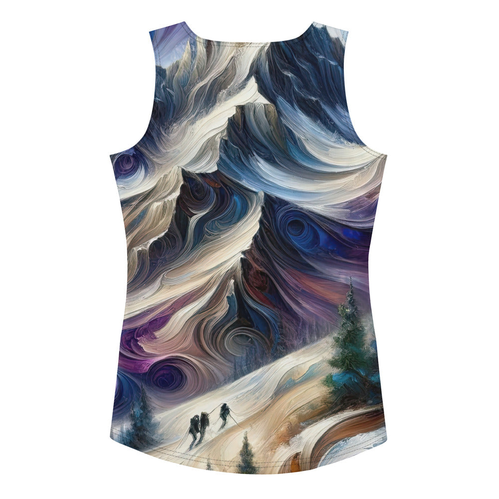 Ölgemälde der Alpen in abstraktem Expressionismus, wilde Naturdarstellung - Damen Tanktop (All-Over Print) berge xxx yyy zzz XL