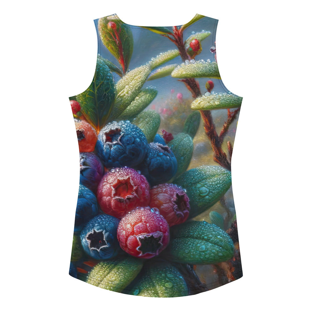 Ölgemälde einer Nahaufnahme von Alpenbeeren in satten Farben und zarten Texturen - Damen Tanktop (All-Over Print) wandern xxx yyy zzz XL